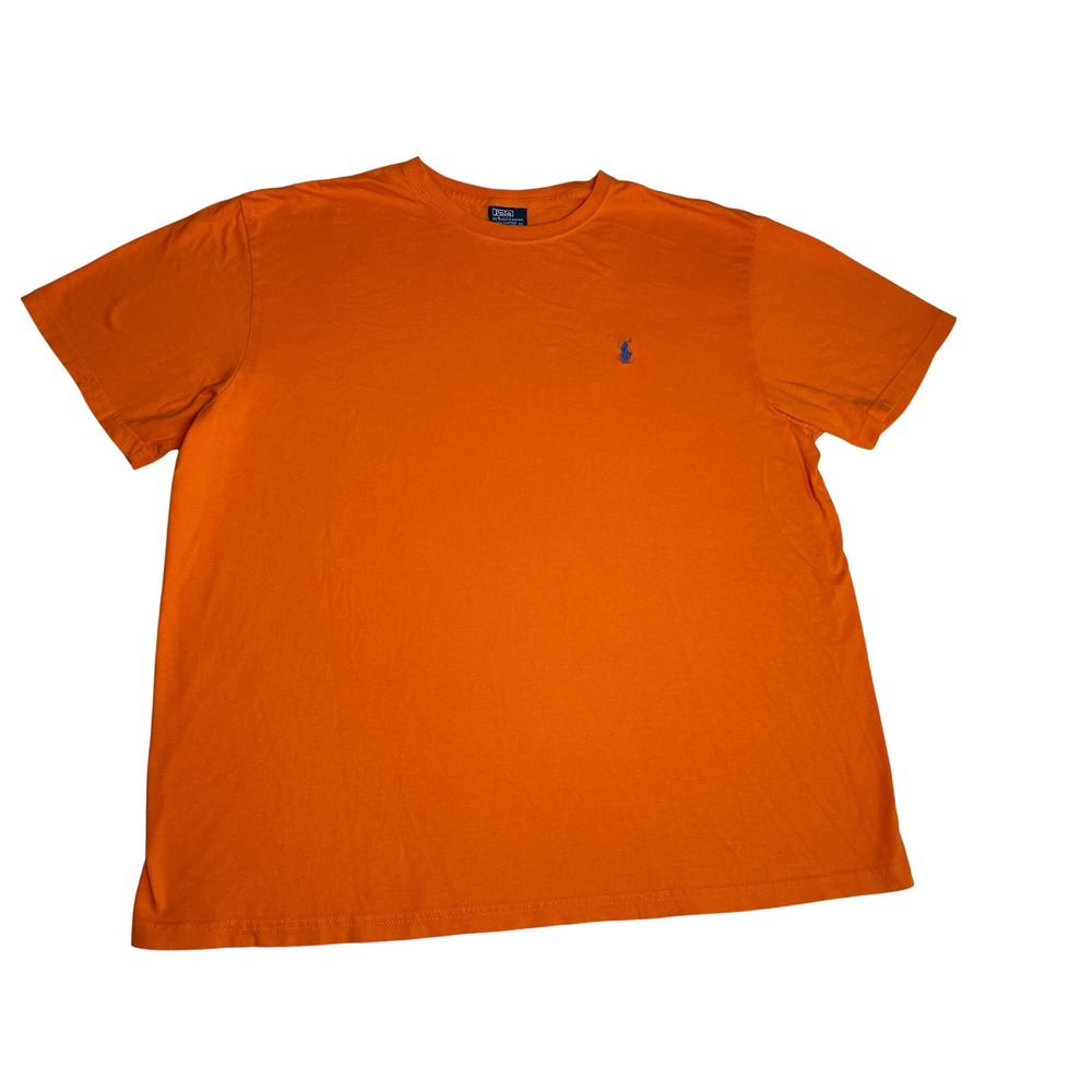 Polo Ralph Lauren Mens XL Orange Short Sleeve Crewneck Pony Logo T-Shirt